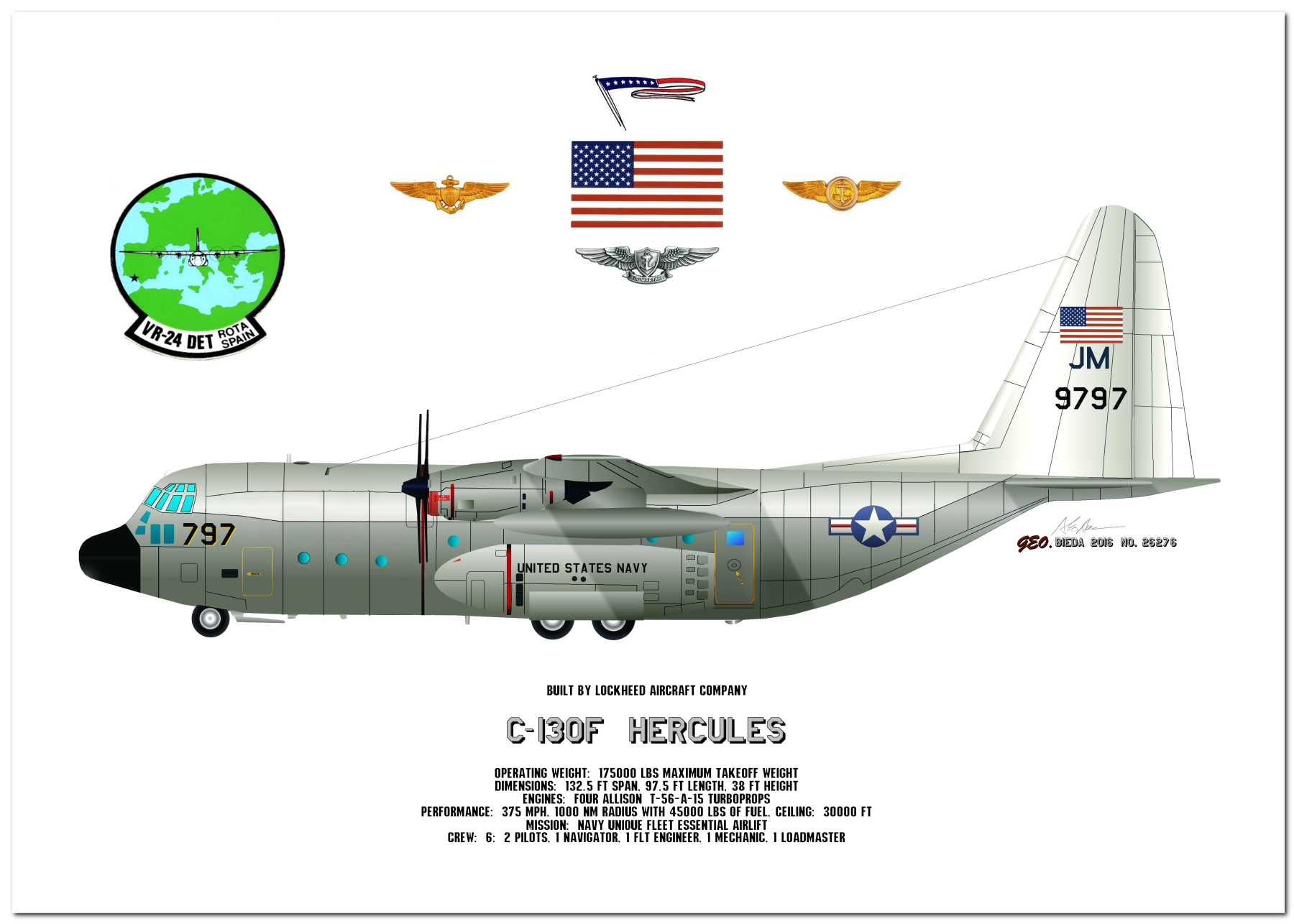 C-130 Hercules Profile Drawings by George Bieda