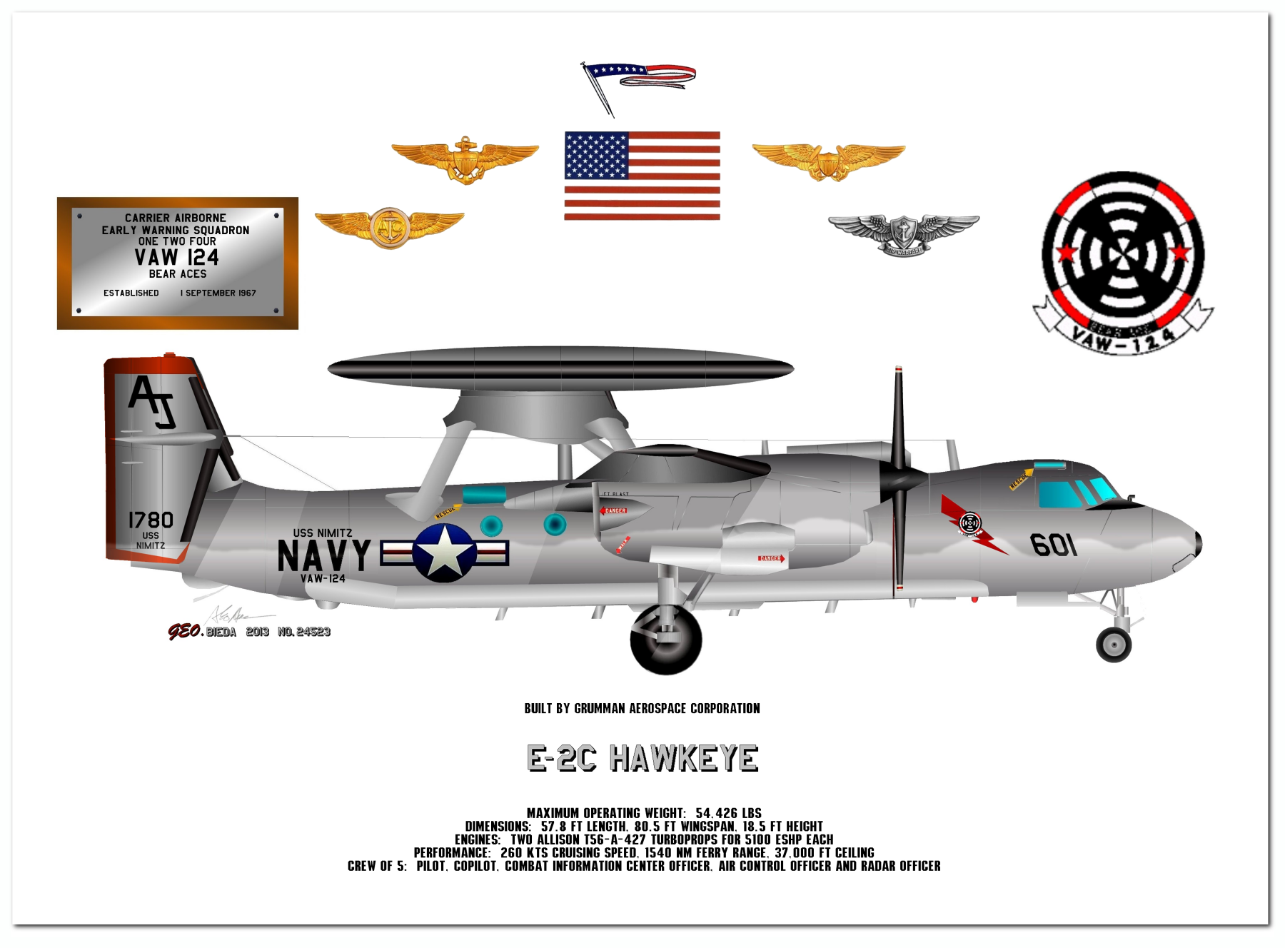 E-2 Hawkeye Profile Drawings by George Bieda