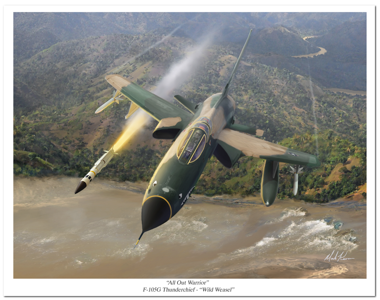 "All Out Warrior" by Mark Karvon featuring the USAF F-105G Thunderchief Wild Weasel