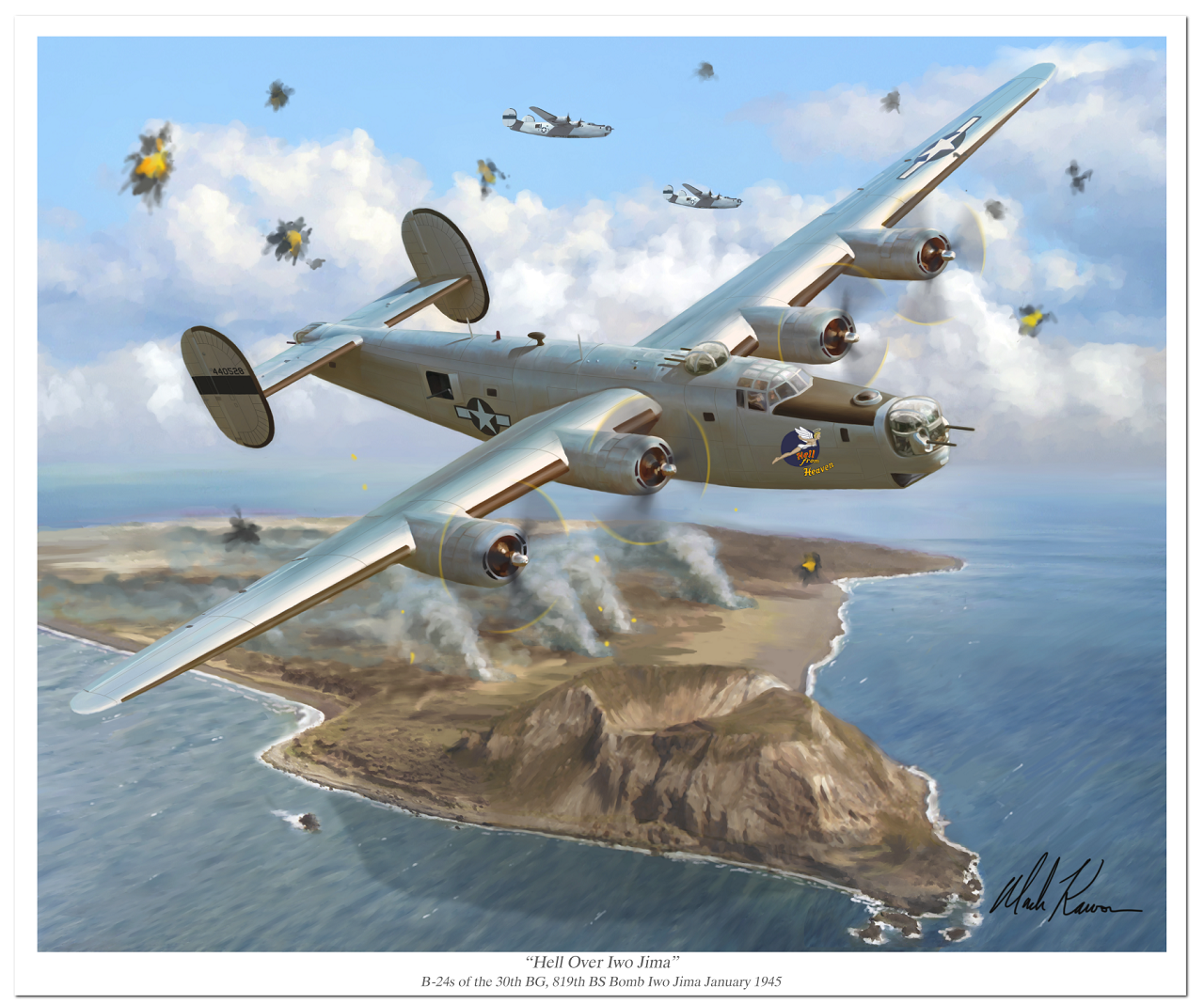 "Hell over Iwo Jima" by Mark Karvon featuring the USAAF B-24 Liberator