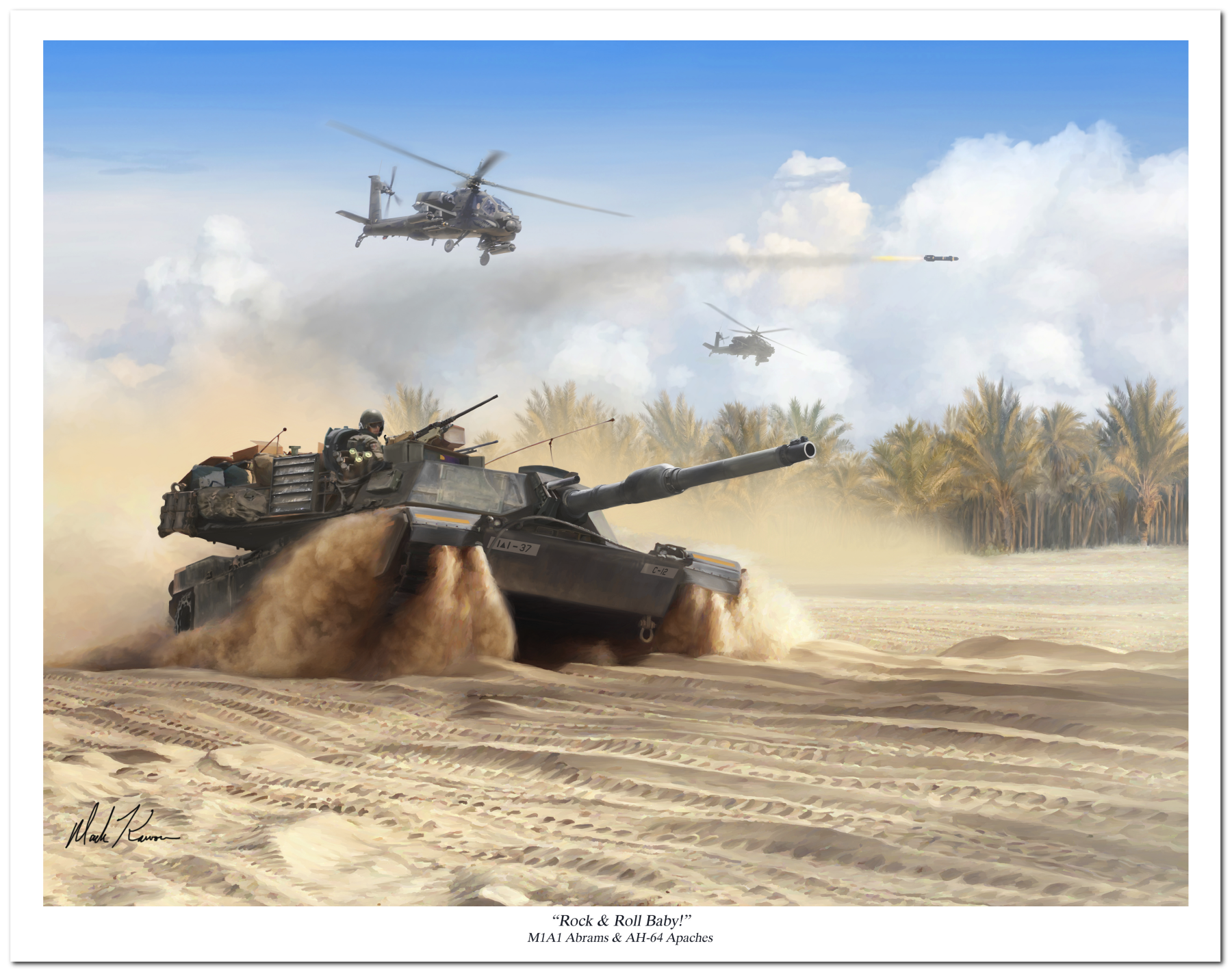 "Rock & Roll Baby" by Mark Karvon featuring the M1A1 Abrams main battle tank